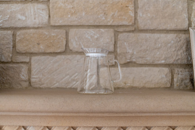 HARIO Clear Teapot in natural light.