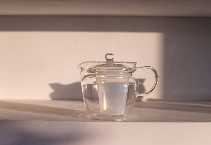 Everyday Glass Teapot in a home setting.