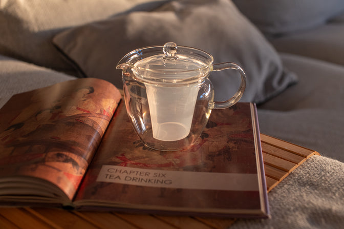 Everyday Glass Teapot in a home setting.