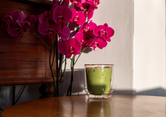 Double-Walled Matcha Cup in a home setting.
